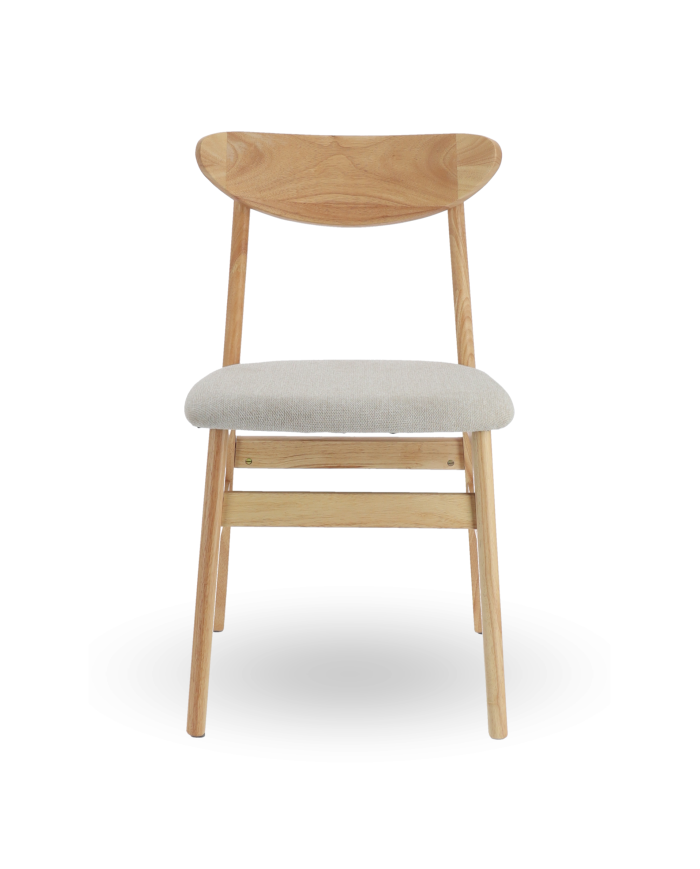 Elegante Pack de 2 Sillas de Comedor Dover - de Tela y Madera Natural