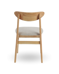 Elegante Pack de 2 Sillas de Comedor Dover - de Tela y Madera Natural