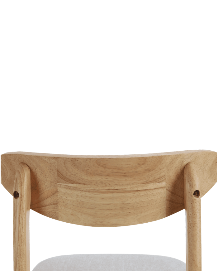 Elegante Pack de 2 Sillas de Comedor Dover - de Tela y Madera Natural