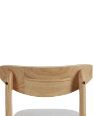 Elegante Pack de 2 Sillas de Comedor Dover - de Tela y Madera Natural