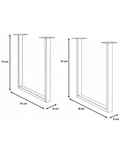 Patas U para mesa pack de 2 unidades