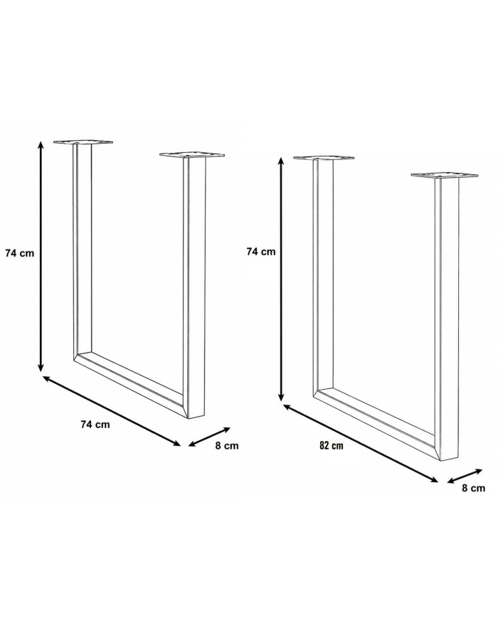 Patas U para mesa pack de 2 unidades