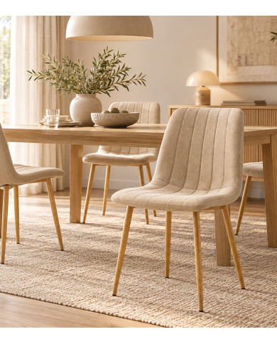 Pack de 4 sillas de comedor tapizadas NADIA