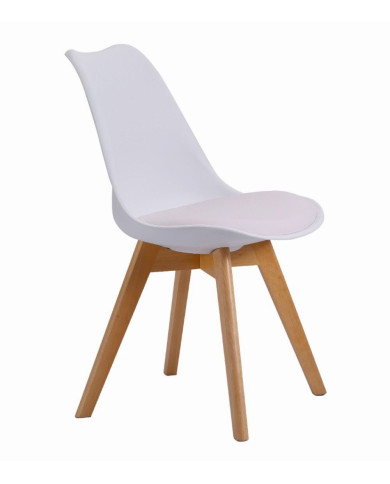 Pack mesa Nórdica blanca 120 cm con 4 sillas Tulipa