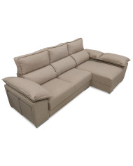 Sofá Chaise Longue Diamo con arcón y 2 puffs