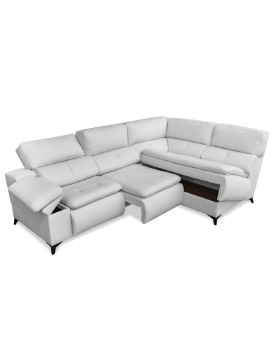 Sofá Chaise Longue Goya con arcón y asientos deslizantes