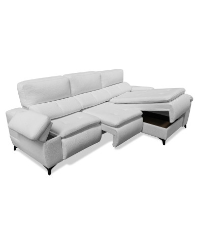 Sofá Chaise Longue Goya con arcón y asientos deslizantes