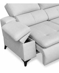Sofá Chaise Longue Goya con arcón y asientos deslizantes
