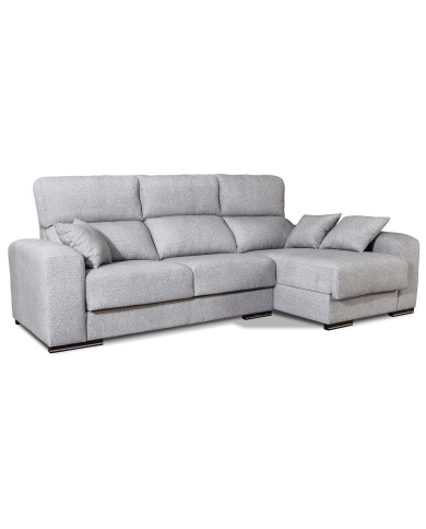 Sofá Chaise Longue Roni con asientos deslizantes y arcón