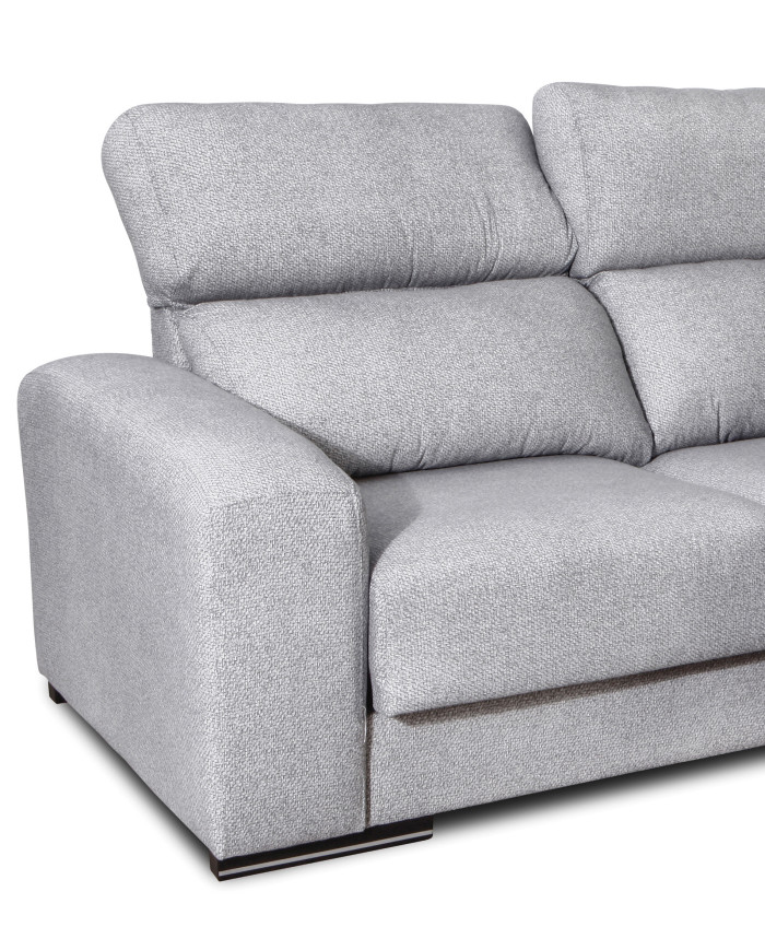 Sofá Chaise Longue Roni con asientos deslizantes y arcón