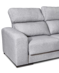Sofá Chaise Longue Roni con asientos deslizantes y arcón