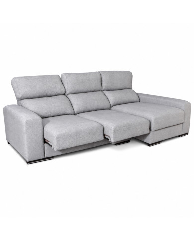 Sofá Chaise Longue Roni con asientos deslizantes y arcón