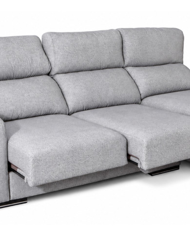 Sofá Chaise Longue Roni con asientos deslizantes y arcón
