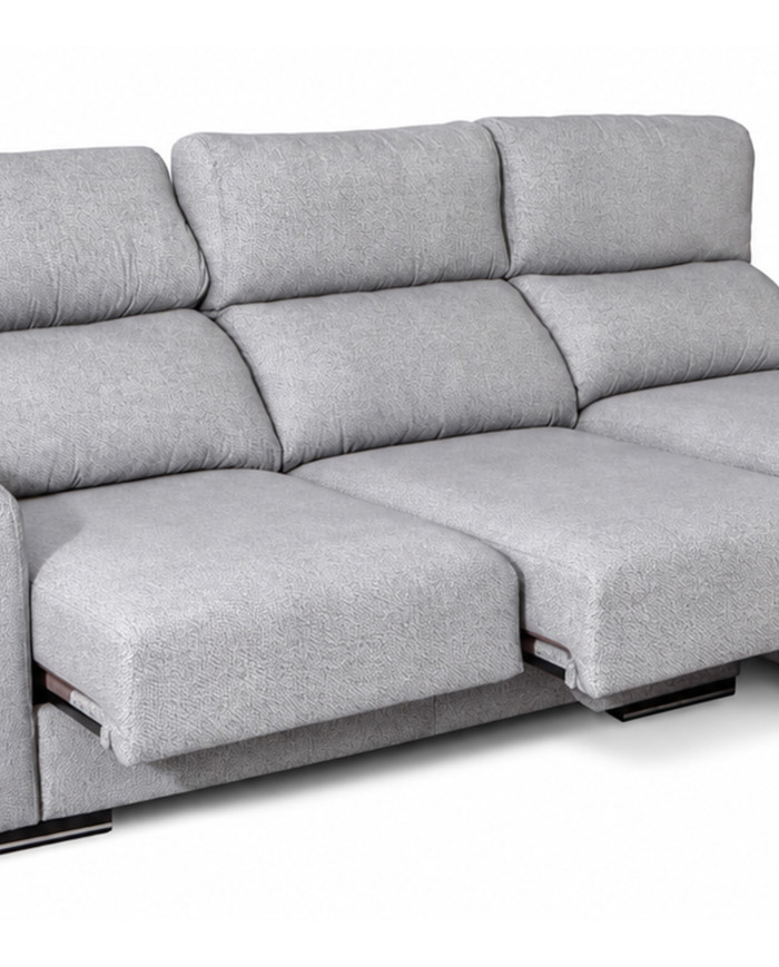 Sofá Chaise Longue Roni con asientos deslizantes y arcón