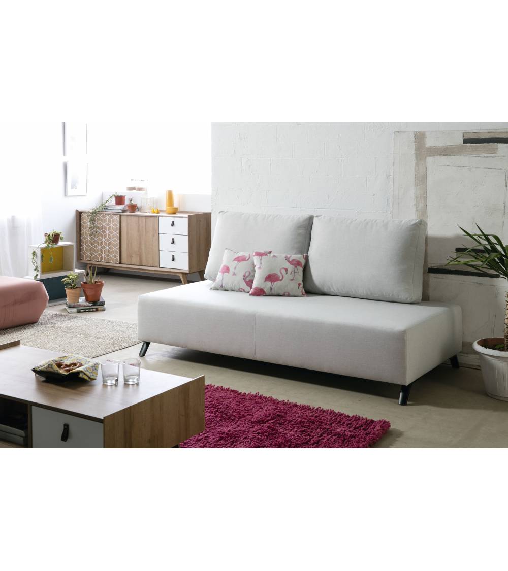 Sofá Cama infantil-juvenil con estampado de flamencos