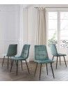 Pack de 4 sillas de comedor de terciopelo ASTRID