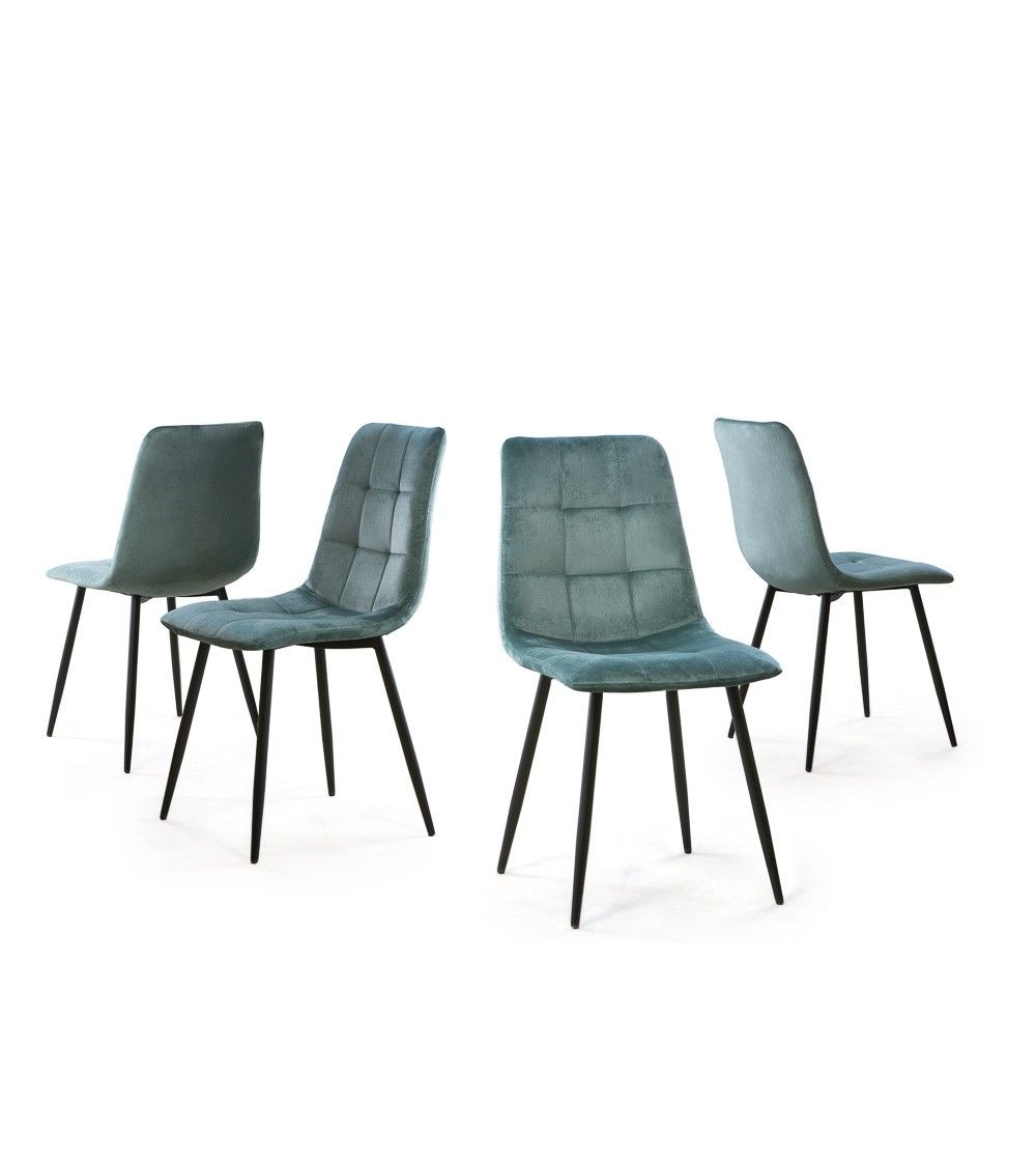 Pack de 4 sillas de comedor de terciopelo ASTRID