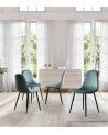 Sillas de comedor de terciopelo SWEDEN - Pack 4 Uds.