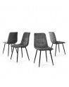 Pack de 4 sillas de comedor de terciopelo ASTRID Pack de 4 sillas de comedor de terciopelo ASTRID