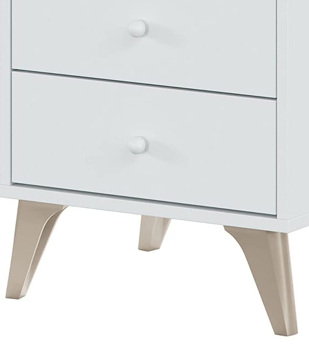 Mesita de noche blanca nórdica CANDY Mesita de noche blanca nórdica CANDY