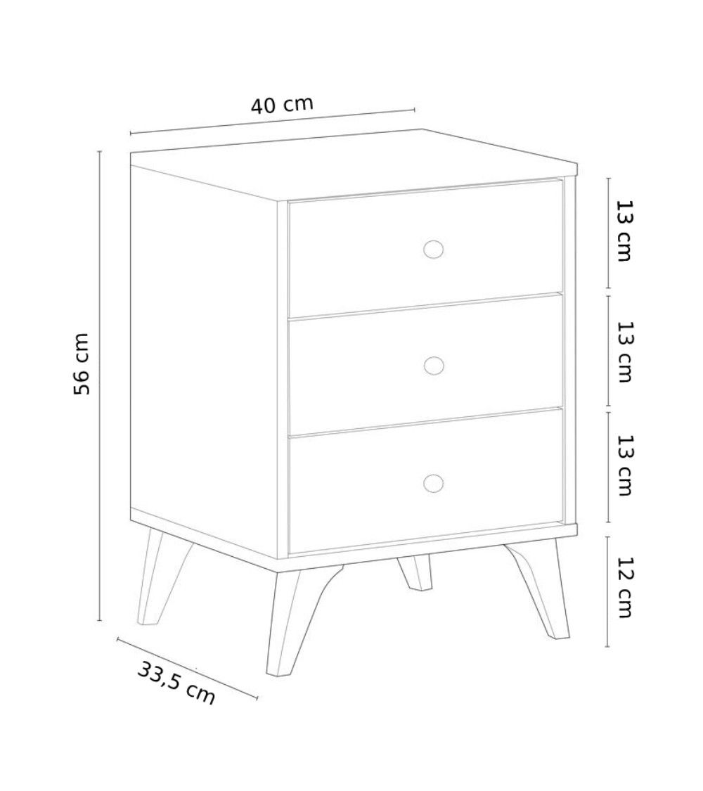 Mesita de noche blanca nórdica CANDY Mesita de noche blanca nórdica CANDY