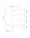 Mesita de noche blanca nórdica CANDY Mesita de noche blanca nórdica CANDY