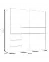 Armario ropero 200 cm puertas correderas + cajonera integrada WINTER2