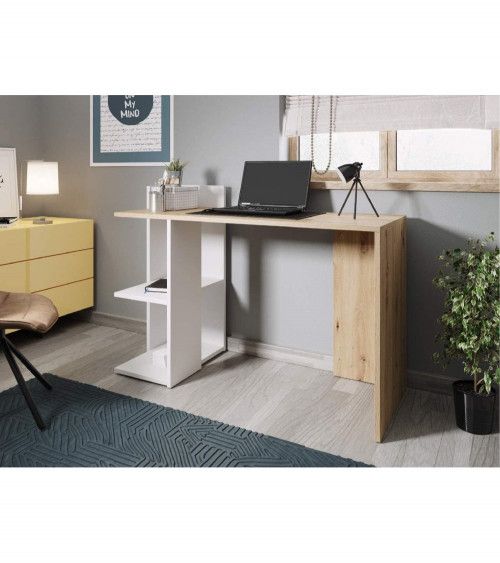 Mesa escritorio industrial con estantería TOKIO II
