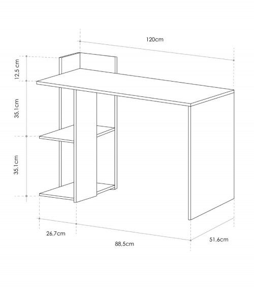 Mesa escritorio industrial con estantería TOKIO II