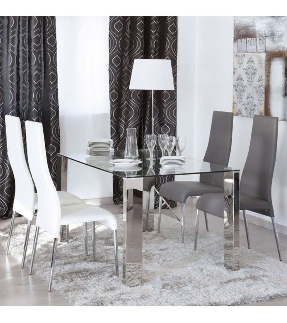 Mesa comedor rectangular cristal CANNES