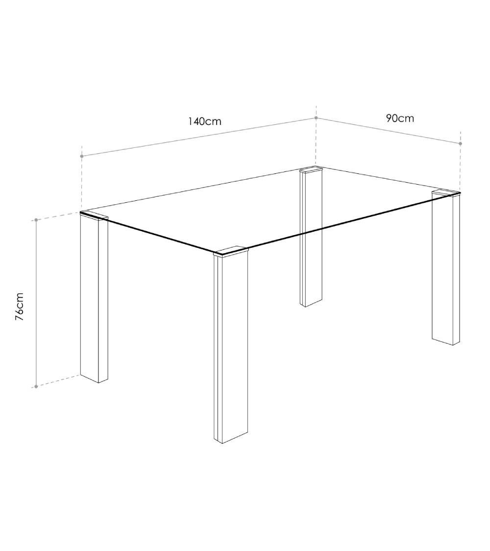 Mesa comedor rectangular cristal CANNES