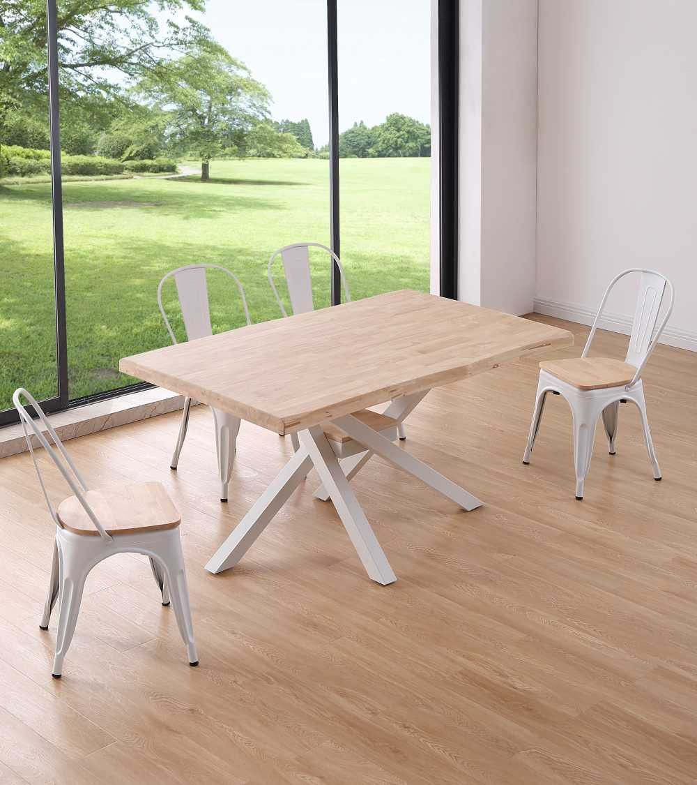 Mesa comedor industrial GAEL patas metal cruzadas