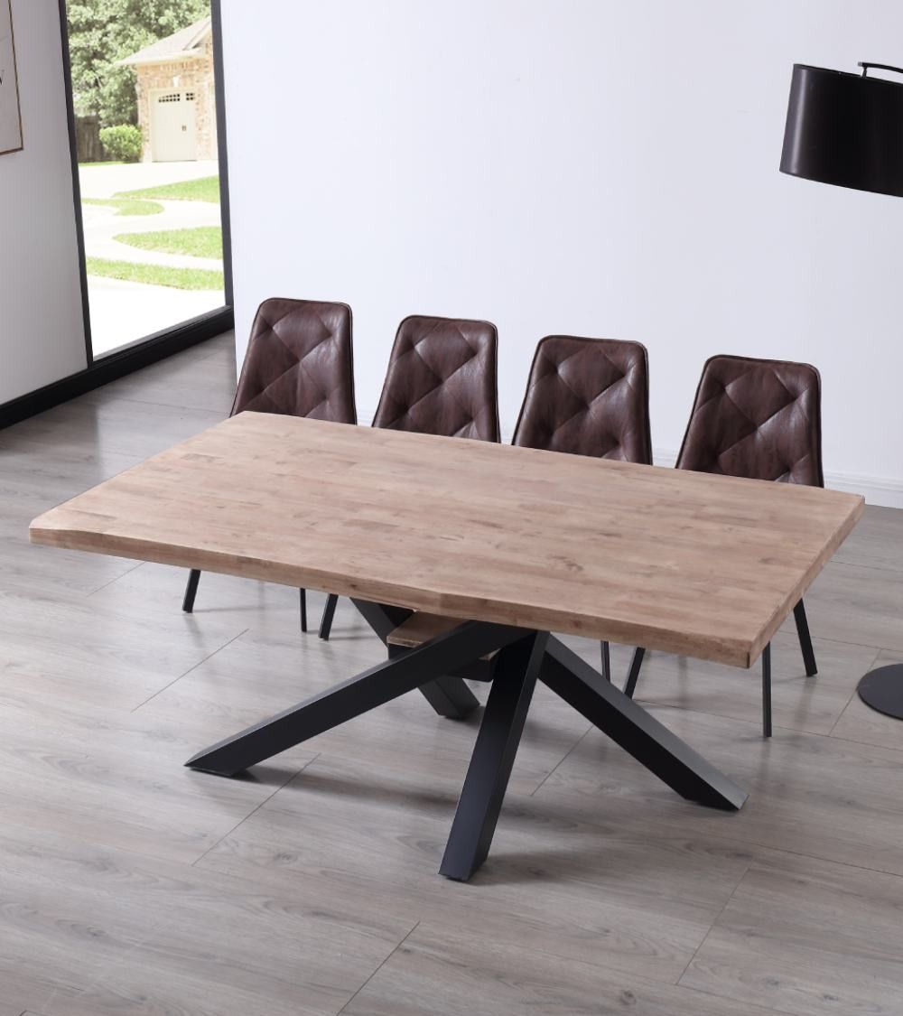 Mesa comedor industrial GAEL patas metal cruzadas