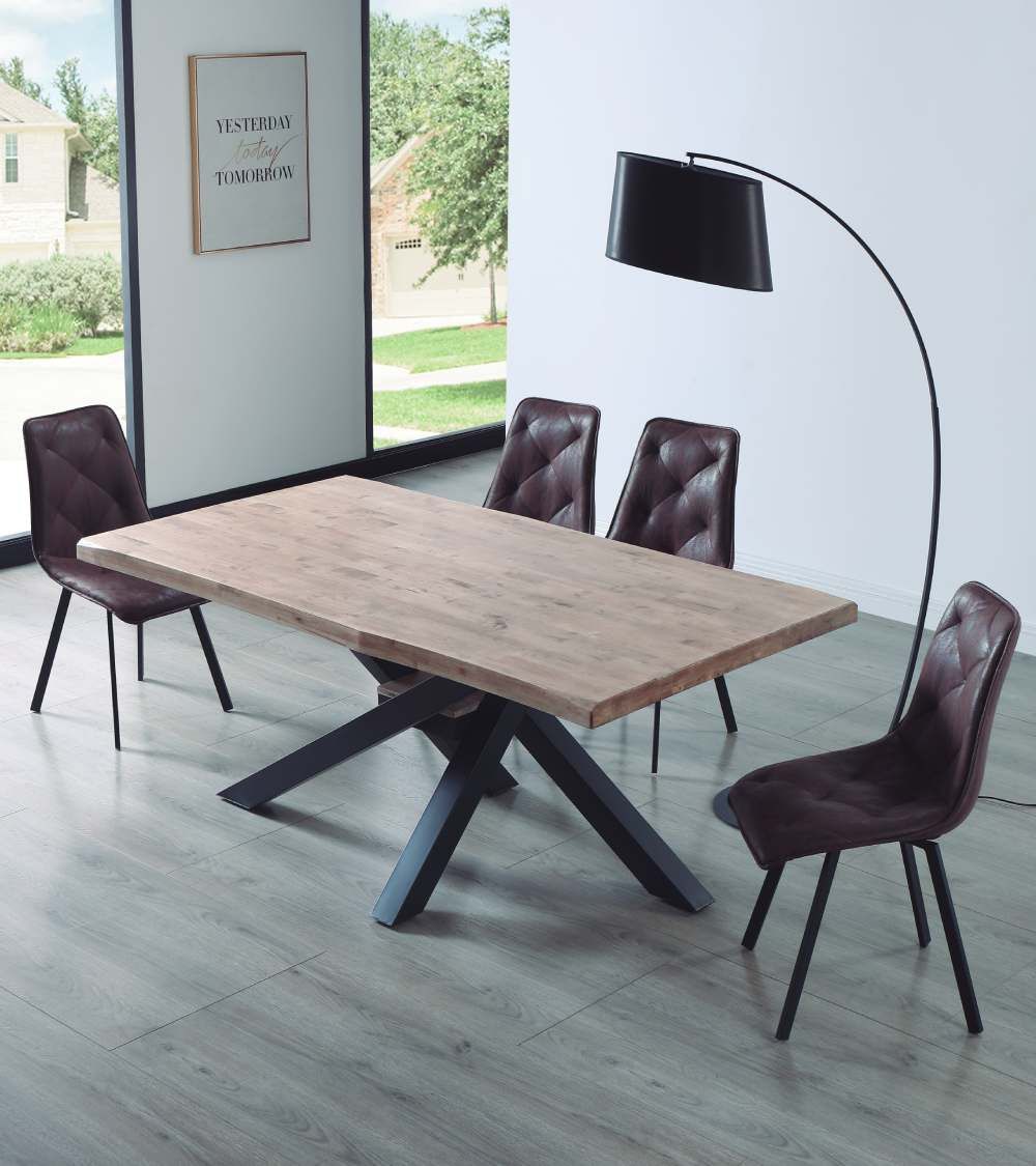 Mesa comedor industrial GAEL patas metal cruzadas