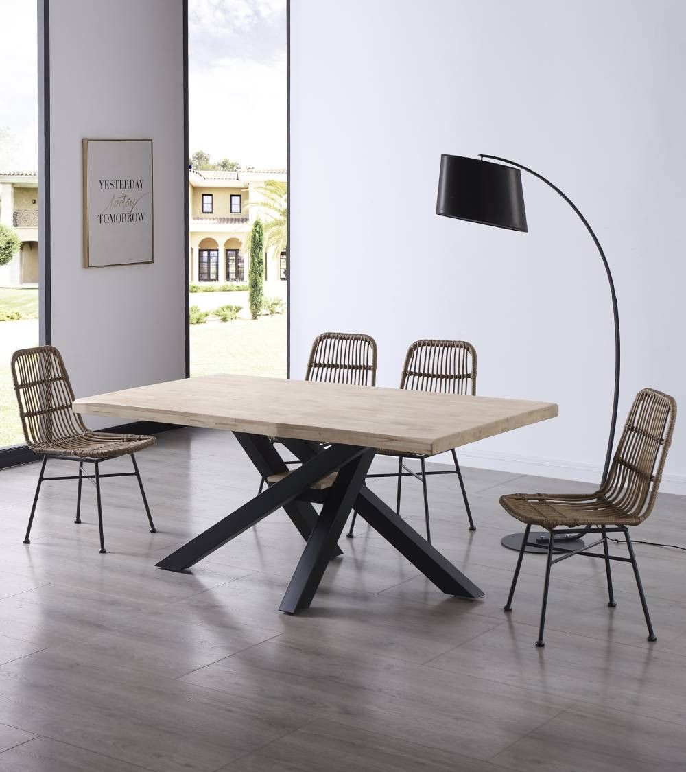 Mesa comedor industrial GAEL patas metal cruzadas