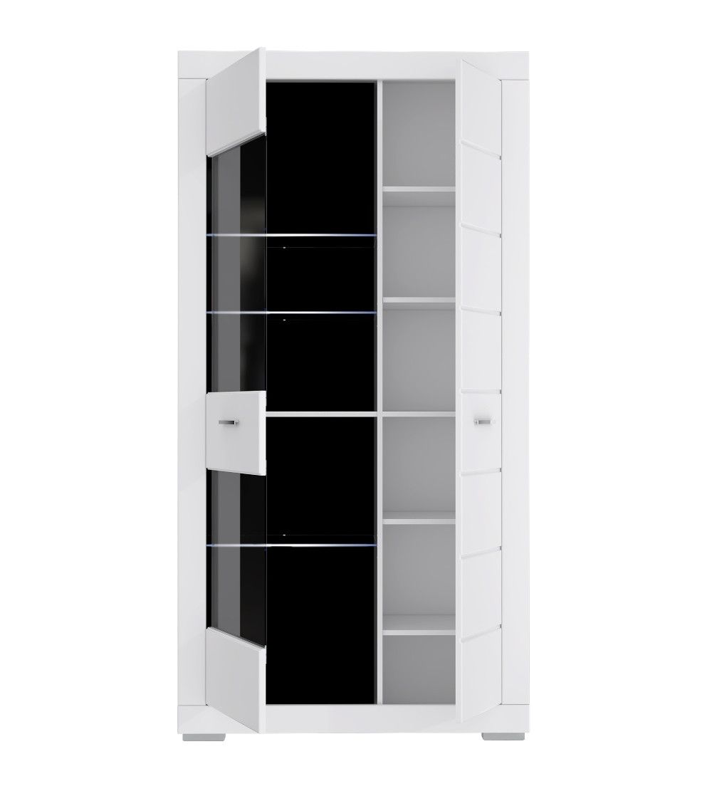 Vitrina alta blanca y cristal SNOW