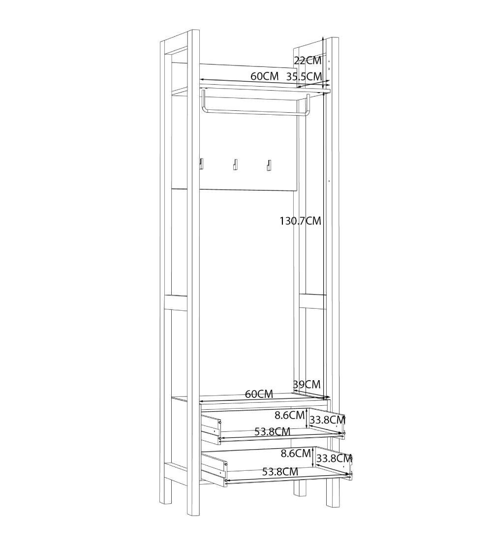 Mueble perchero para recibidor BJORN