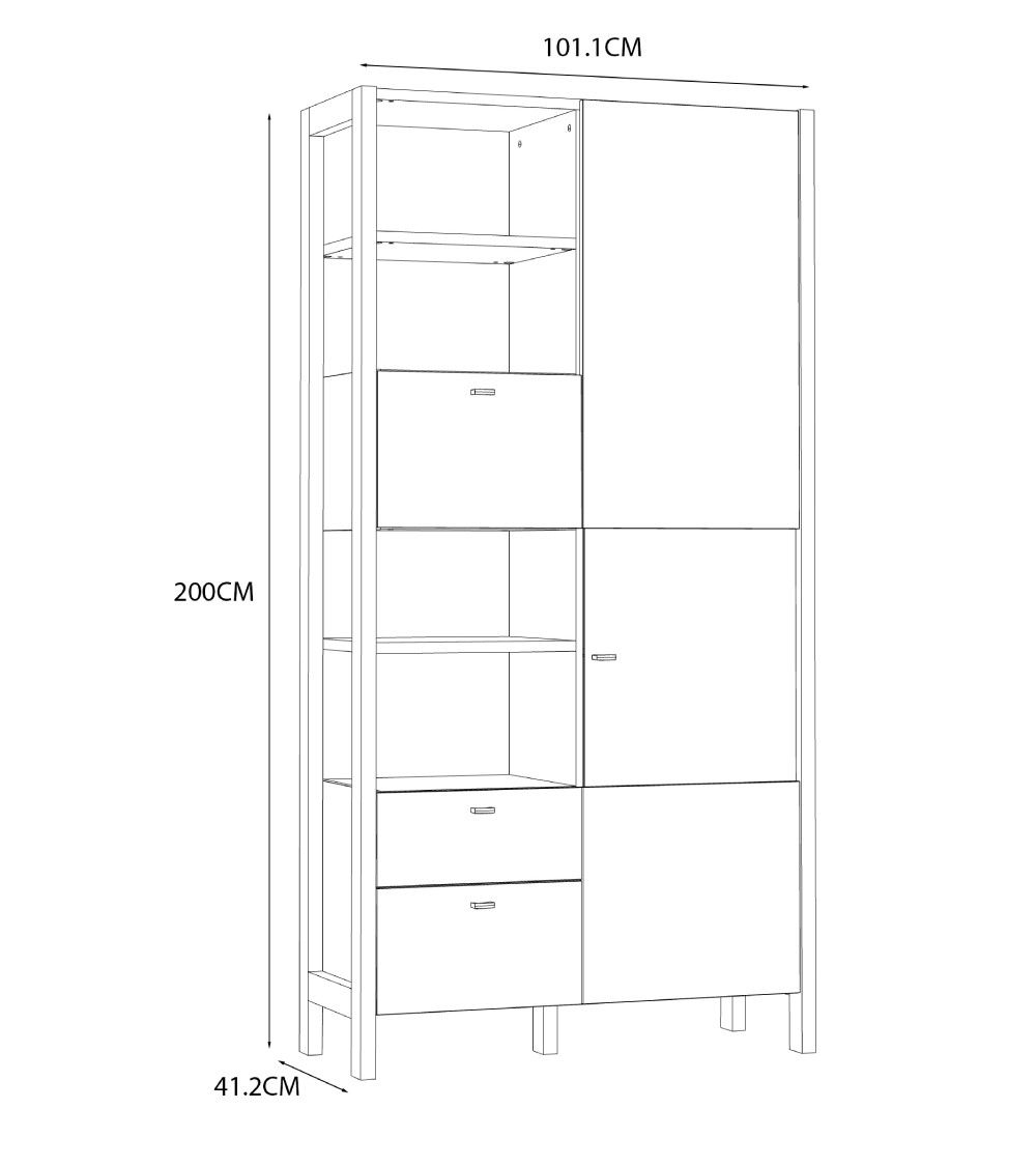 Vitrina doble alta BJORN estilo nórdico