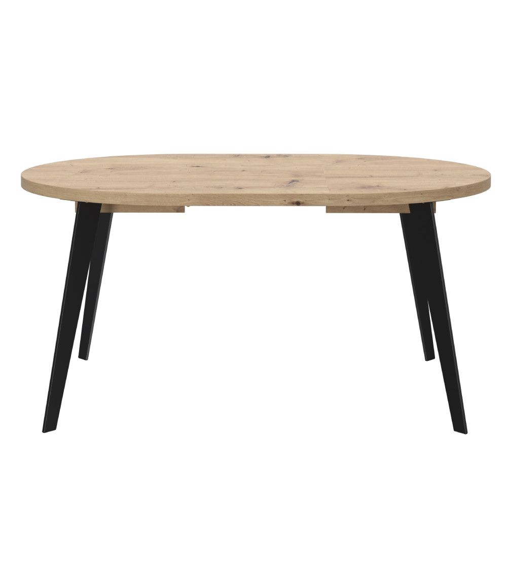 Mesa comedor redonda extensible industrial LOKI