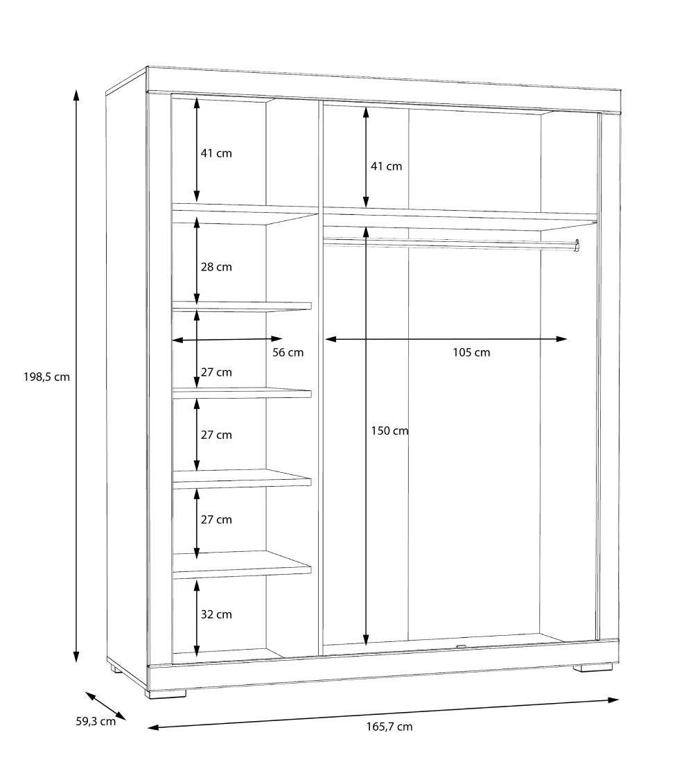 Armario ropero 3 puertas blanco SNOW