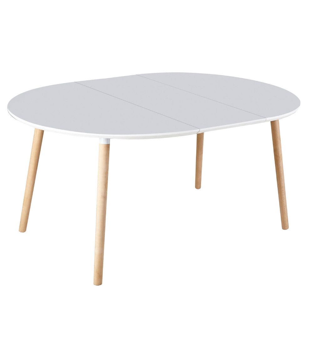 Mesa comedor redonda extensible NÓRDICA