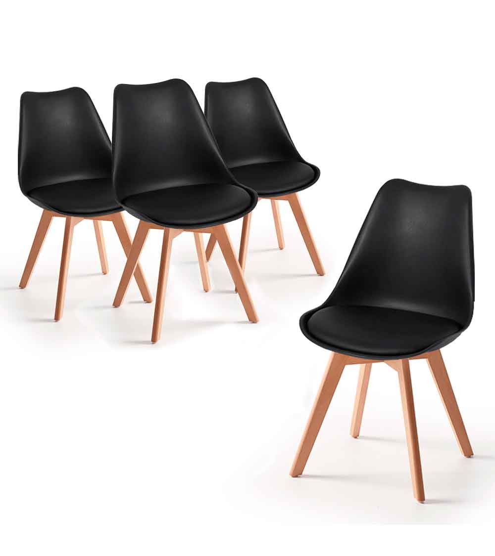 Pack de 4 sillas de comedor o cocina TULIPA
