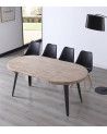 Mesa comedor redonda extensible industrial SKADI