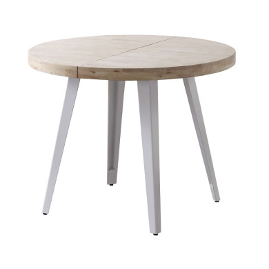 Mesa comedor redonda extensible industrial SKADI