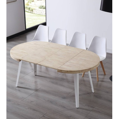 Mesa comedor redonda extensible industrial SKADI