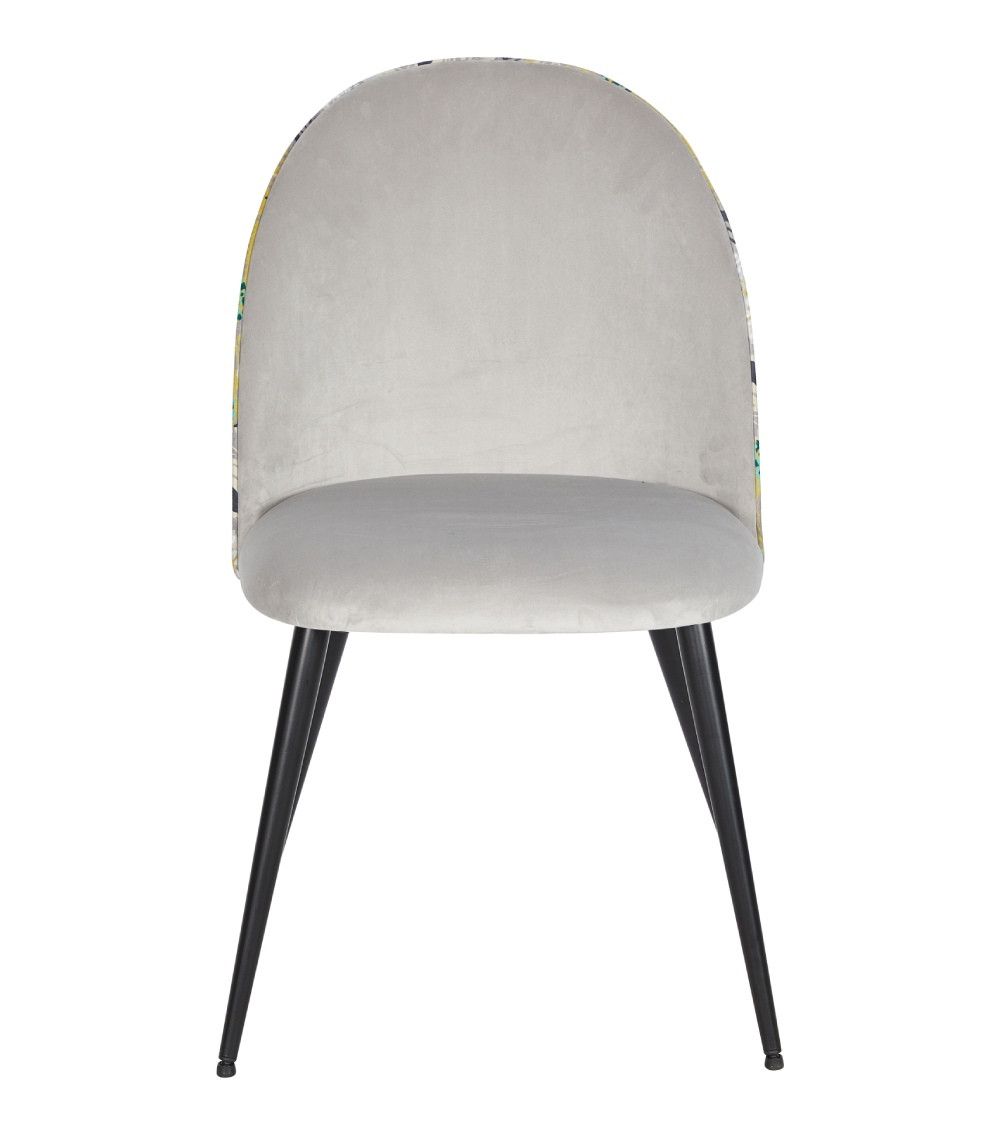 Pack 4 sillas comedor RITA, terciopelo y detalle floral