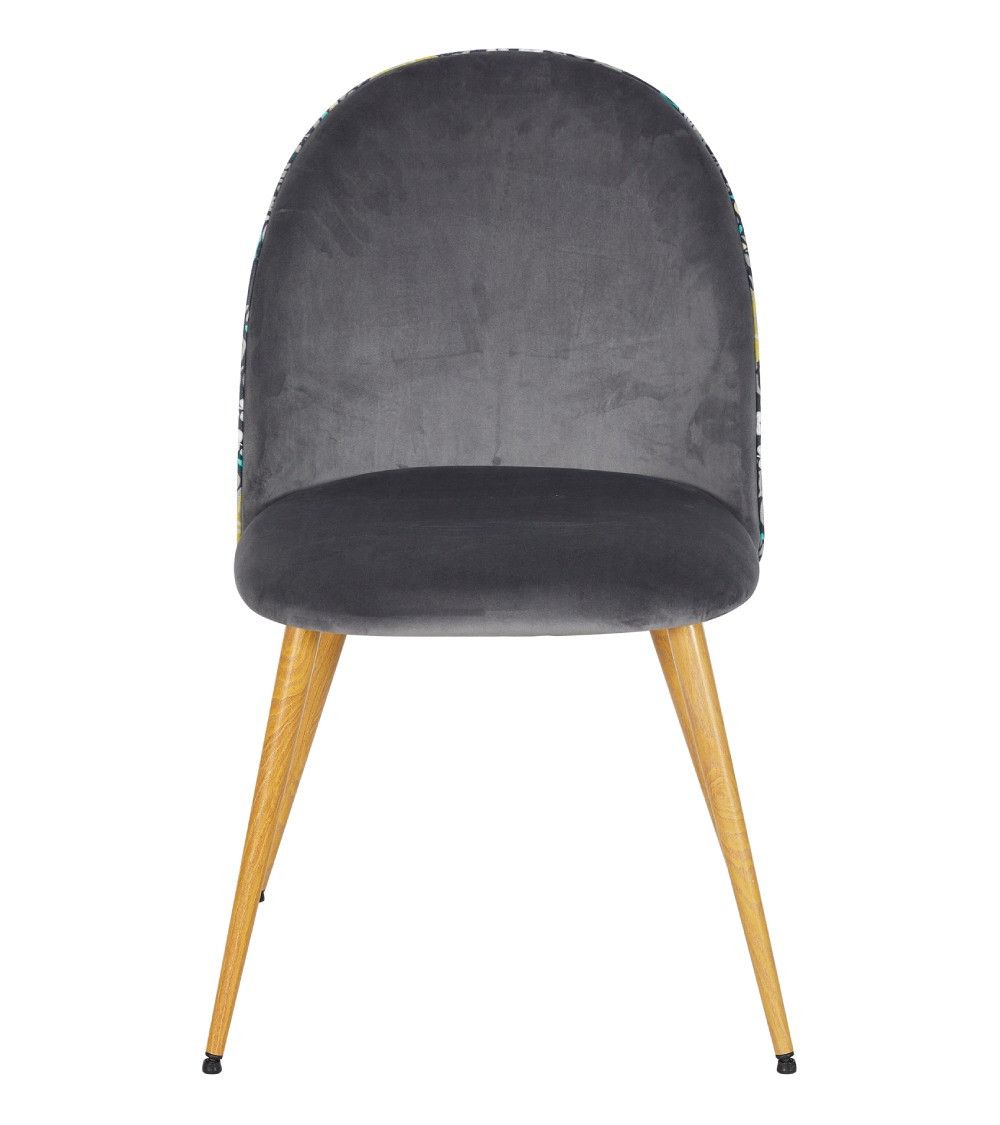 Pack 4 sillas comedor RITA, terciopelo y detalle floral