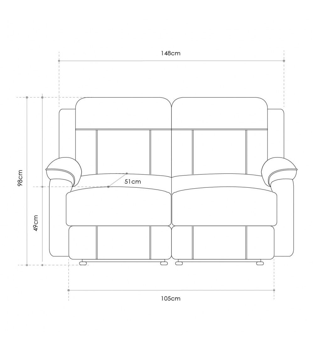 Sofá relax 2 plazas REIMON, sofá reclinable Sofá relax 2 plazas REIMON, sofá reclinable