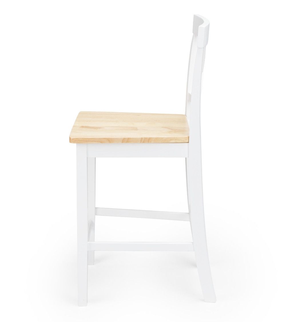 Taburete alto de cocina blanco JUSTIN – Pack 2