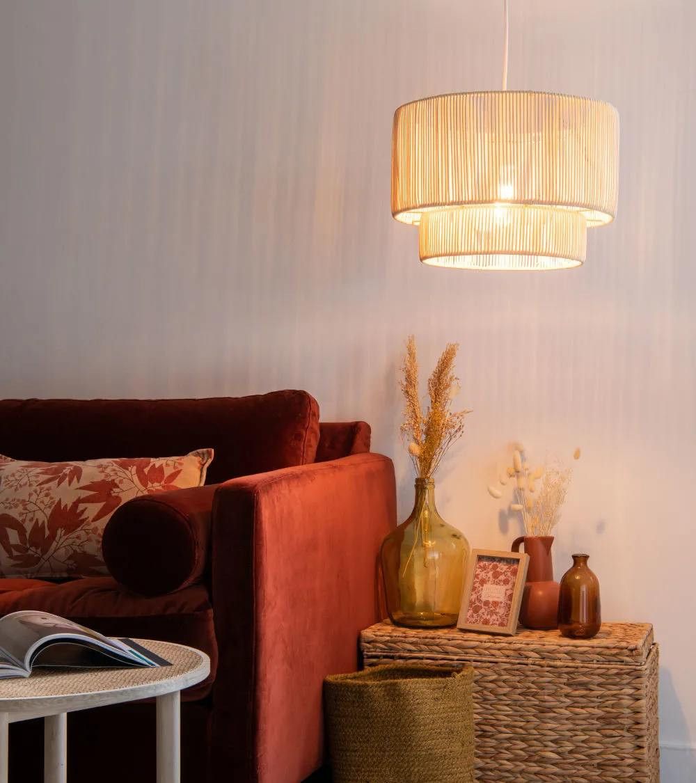 Lámpara de techo TEVA, diseño ratán | Don Tresillo